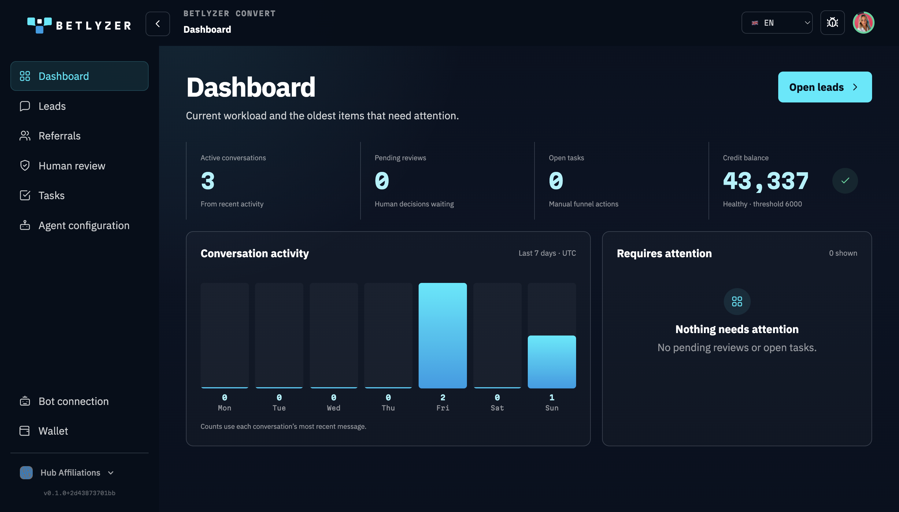 Dashboard Betlyzer Convert